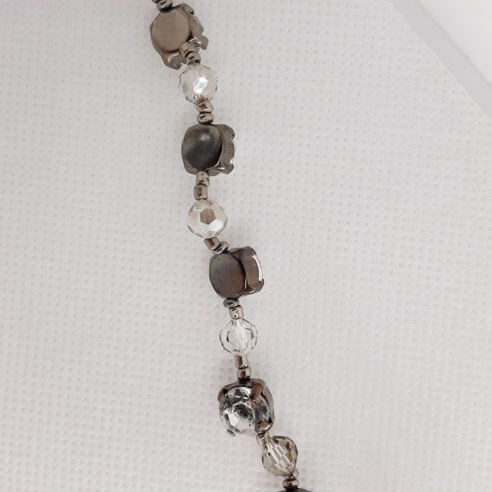 Ann Taylor Loft Opera Necklace Beaded Chaton Cryst - Picture 13 of 13